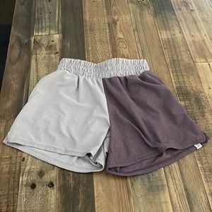 These are purple shorts from Five Dancewear. Size YXL.